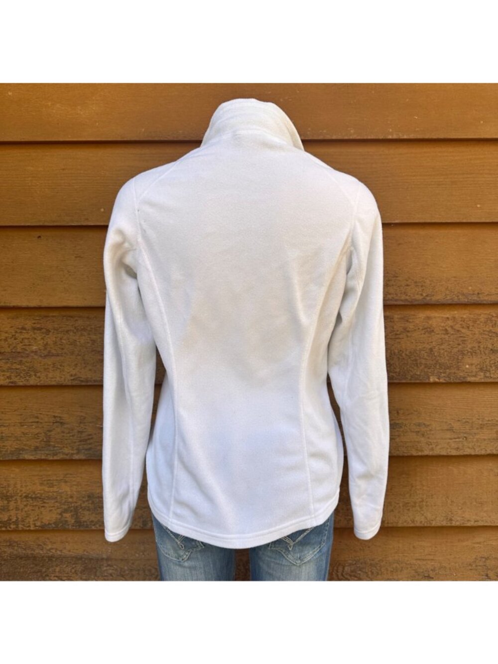The North Face Womens White Fleece Quarter-Zip Pullover Size M Soft Lightweight - Picture 4 of 12